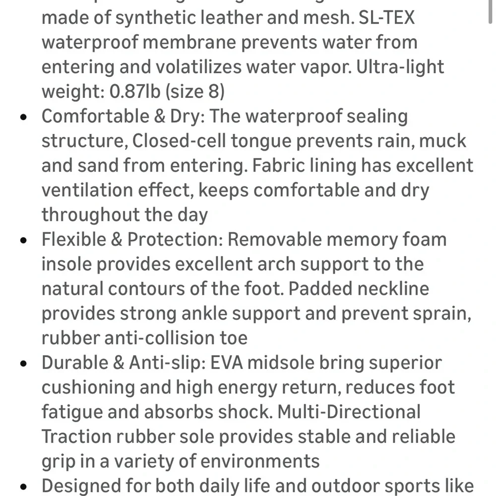 Shulook Waterproof Hiking Shoes - 8.5 - Picture 6 of 6